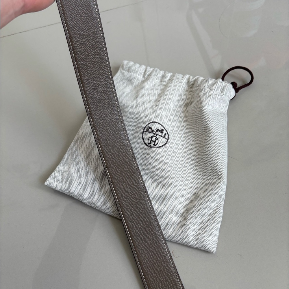 100% Authentic HERMES Ithaque belt buckle & Reversible leather strap 90cm - Picture 4 of 15